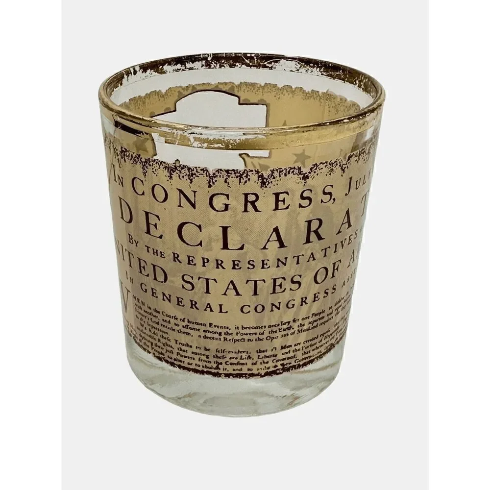 Vintage 1776 Patriotic Declaration Of Independence Whisky Bourbon Rocks Glasses